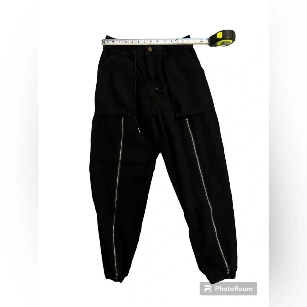 Angel designed in Los Angeles Black Joggers with zippered front